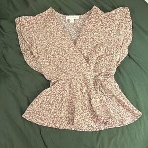 Floral Print Peplum Top